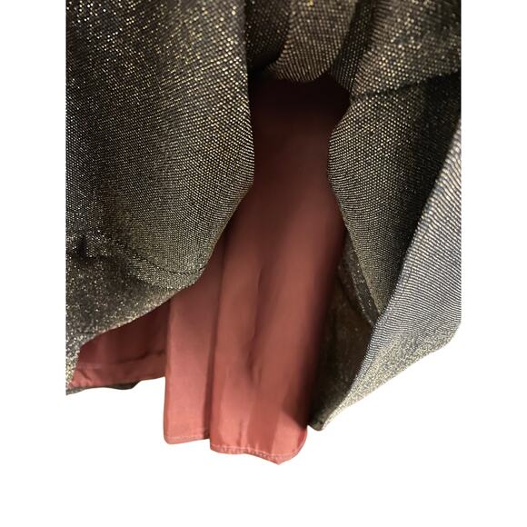 Cache Vintage Bronze Sparkle Square Neckline Party Dress w Scarf 3/4 - Picture 8 of 12